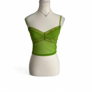 Green Fairy Core Laced Cami Top Size Medium